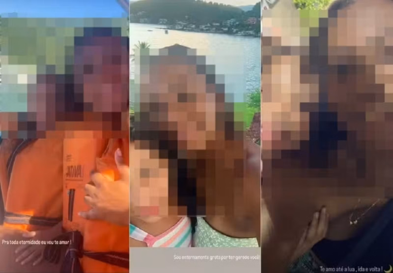 Captura de tela borrada mostra postagens feitas por mulher em redes sociais antes de matar a filha em Leopoldina