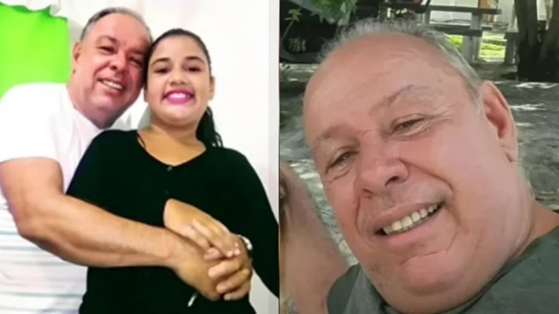 Amanda Chagas Botrel ao lado do pai Ayres Botrel em foto familiar antes do crime