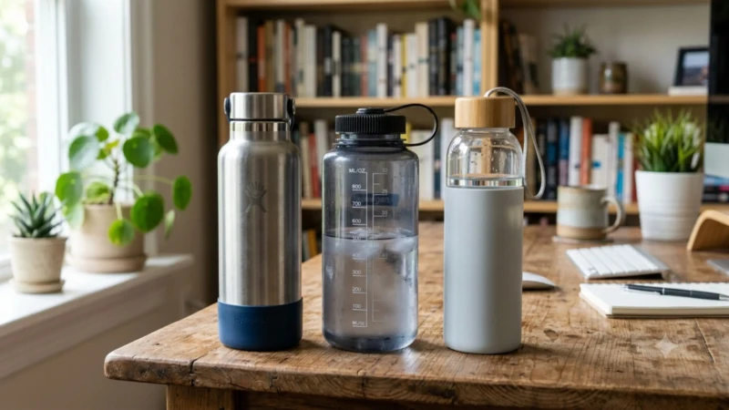 Qual-garrafa-de-agua-e-melhor-para-usar-diariamente-metal-plastico-ou-vidro