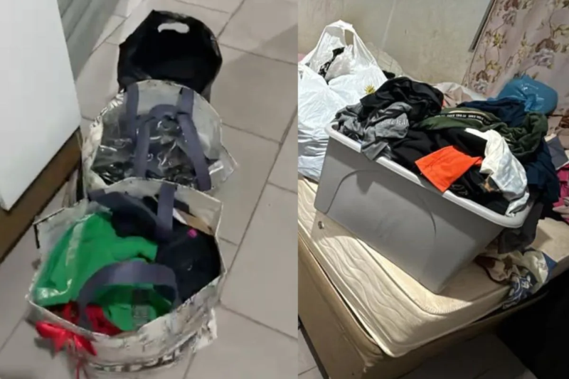 Mercadorias recuperadas durante ação contra suspeita de golpe do Pix falso em Anápolis.