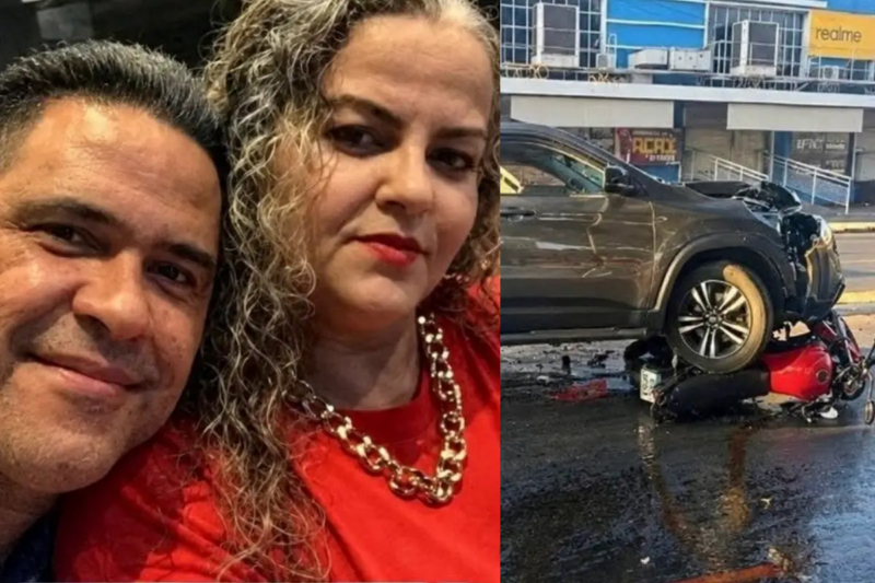 Mulher atropelada por adolescente após acidente envolvendo carro e motocicleta