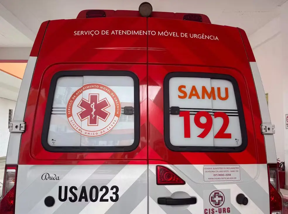 Ambulância do Samu usada em atendimentos de emergência
