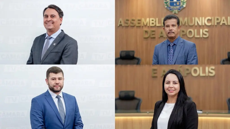Montagem com quatro candidatos a deputado estadual ligados a Anápolis.