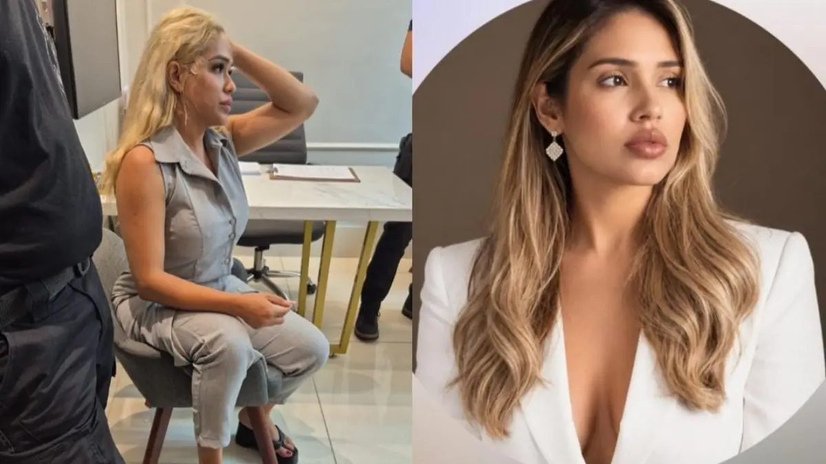 Montagem mostra a fisioterapeuta Magda Oliveira da Silva sentada em uma sala, à esquerda, e em um retrato de divulgação, à direita.