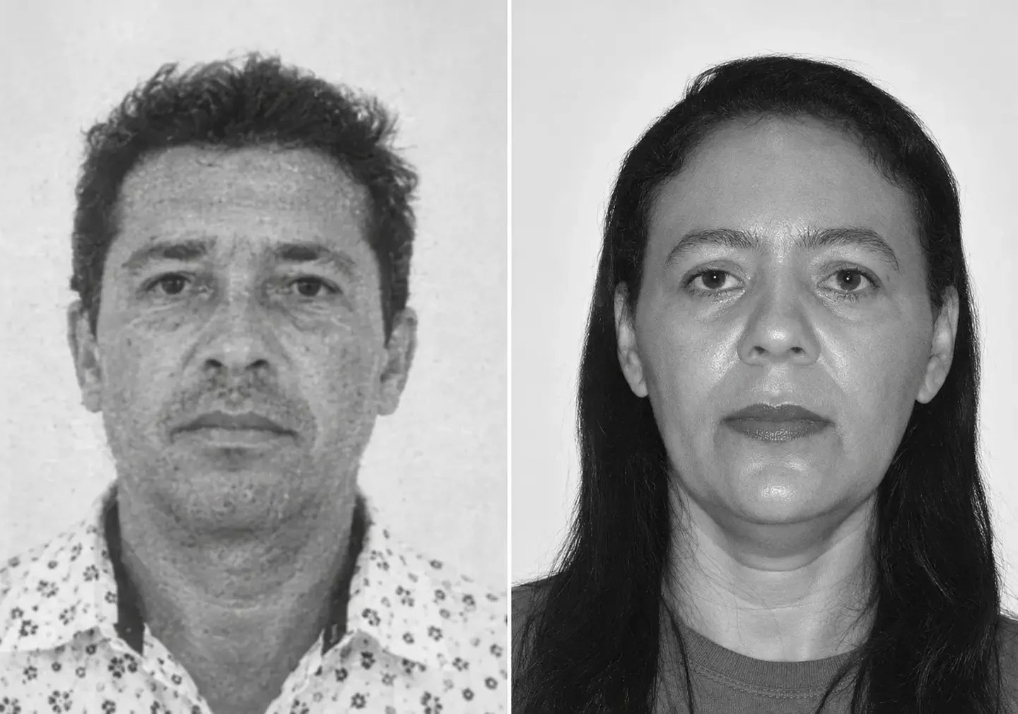 Montagem em preto e branco com retratos de José Clemente da Silva e Inah Barbosa Costa.
