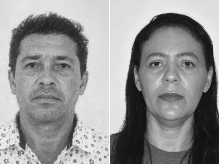 Montagem em preto e branco com retratos de José Clemente da Silva e Inah Barbosa Costa.